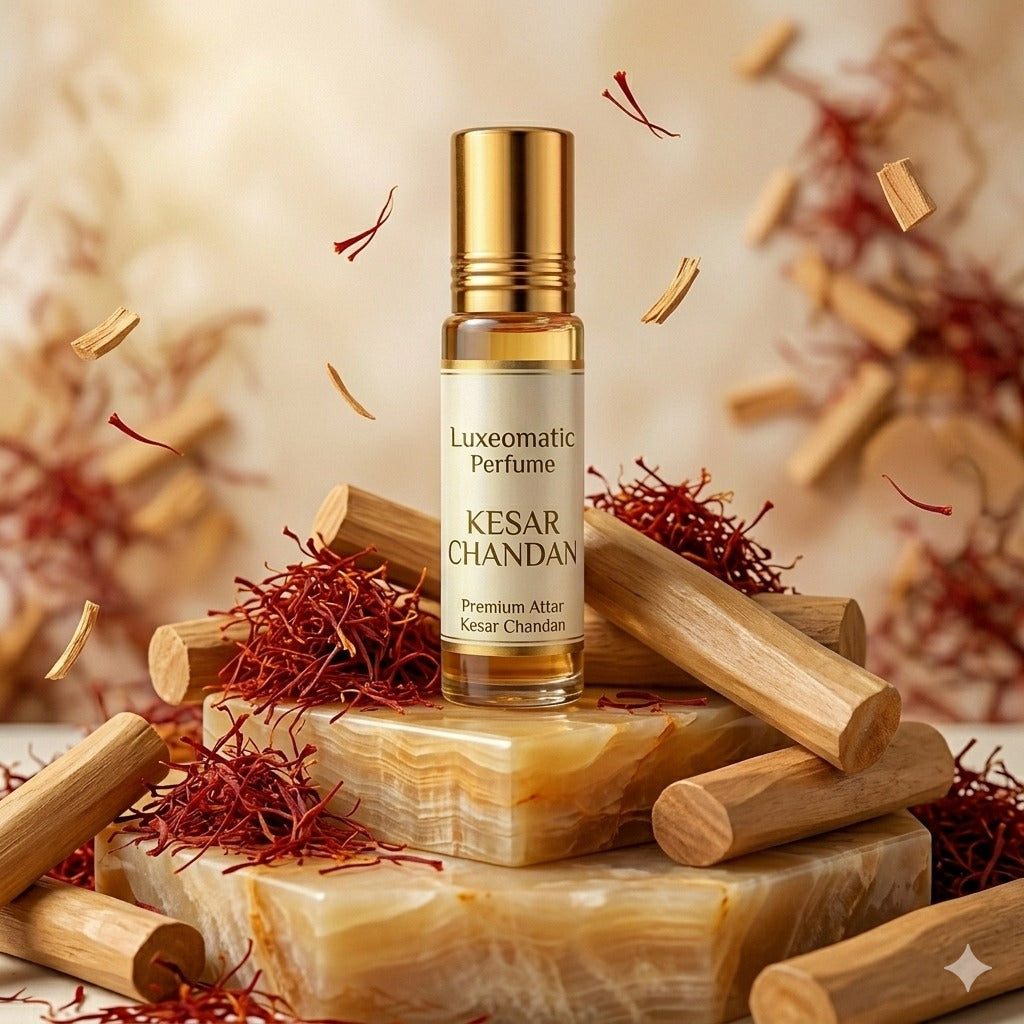 Luxeomatic Kesar Chandan Premium Attar Roll-On | Long Lasting Alcohol-Free Perfume Oil (12ml) (Copy)