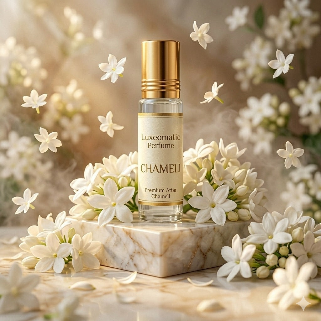 Chameli Premium Attar Roll-On Perfume Oil | Long Lasting Floral Fragrance | Alcohol-Free