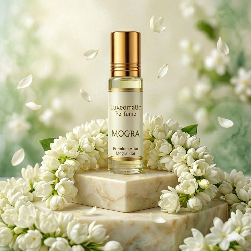 Luxeomatic Mogra Premium Attar Roll-On | Long Lasting Alcohol-Free Perfume Oil (12ml)